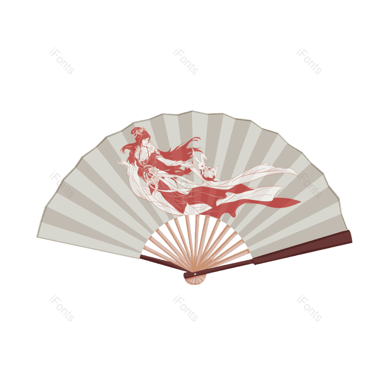 中国风图片,插画元素,扇子PNG,古风免抠素材